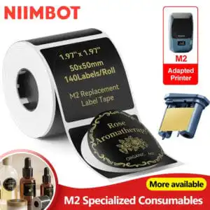 NIIMBOT M2 EB50x50-140 Matte Black Round Labels
