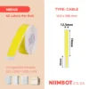 NIIMBOT – D11 / D101 / D110 / H1S – RXL 12.5X109MM – 65 LABELS PER ROLL – YELLOW CABLE