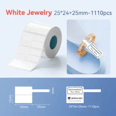NIIMBOT – K2 / K3 – T25X24+25MM – 1,110 LABELS PER ROLL – WHITE JEWELLERY
