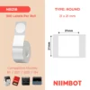 img-product NIIMBOT – B1 / B21 / B3S / B4 – 21X21MM – 300 WHITE ROUND LABELS