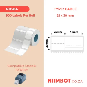 NIIMBOT   –   K3   ONLY   –   25X30+47MM   –   900   WHITE   JEWELLERY   LABELS