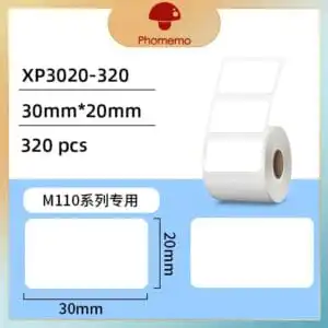 Phomemo XP3020-320 Square Labels | Premium Thermal Sticker Labels for Packaging & Organization