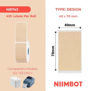NIIMBOT - K2 / K3 - 40X70MM - 435 KRAFT LABELS