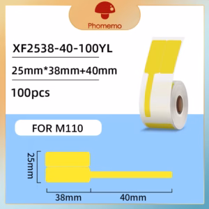 Phomemo XF2538-40-100YL Yellow F-Type Tags