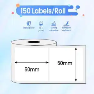 Phomemo M110 M120 M200 M220 50mm x 50mm Square Multi-Purpose Self Adhesive Labels 150 Labels