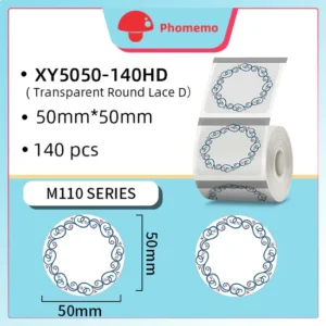 Phomemo XY5050-140HD Transparent Round Labels
