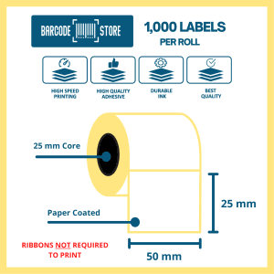 Barcode Thermal Label 50×25-100 labels per roll