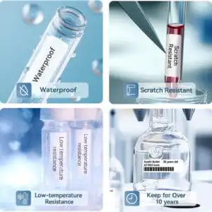 NIIMBOT M2 Liquid Nitrogen Label Stickers(25×9.5 mm), Suitable for Medical Scientific Research Sample Detection Centrifuge Tube, -198°C Freezing Low-Temperature Resistance, 385 Tags/Roll