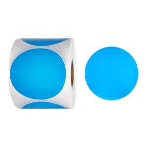 50x50mm Round Blue Vinyl Thermal Labels