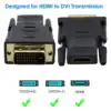 Gold Plated Full HD 1080P Bidirectional HDMI Female to DVI D Male Converter HDMI to DVI Adapter for Laptop Desktop and Monitor