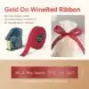 NIIMBOT N1 Satin Ribbon, Gold on WineRed Only for N1 Label Maker, suit for Gift, Wedding, Party, Craft Wrapping, DIY