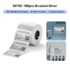 Thermal Transfer Label Printer Labels for M2 M3 50×30mm-180pcs Brushed Silver