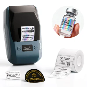 Niimbot M2 Thermal Transfer Label Printer Golden/White Ribbon and Black Self Adhesive Wine Bottle DIY Labels for Home Bussiness
