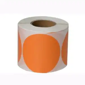 50x50mm Round Orange Vinyl Thermal Labels