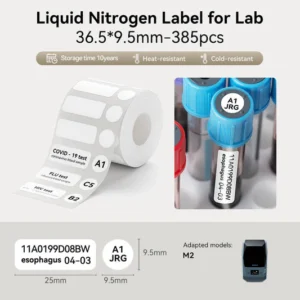NIIMBOT M2/M3 Labels Low-Temperature Label Paper ow36.5*9.5-490 Labels/Roll, -80°C Freezing Adhesive Sticker