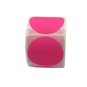 50x50mm Round Pink Vinyl Thermal Labels