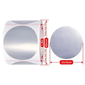 Round Waterproof Silver 50*50 Direct Thermal Label Stickers Printable Circle Thermal Printer Labels