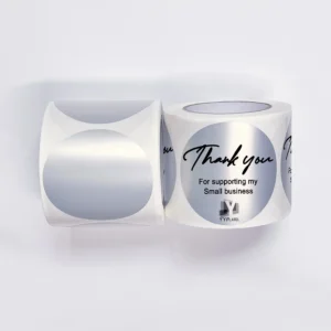 Alternative view of Round Waterproof Silver 50*50 Direct Thermal Label Stickers Printable Circle Thermal Printer Labels
