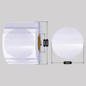 50*50 ROUND Waterproof clear Labels Sticker Roll Compatible with Thermal Printer Transparent Direct Thermal Label