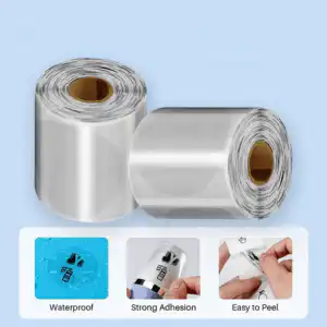 Alternative view of 50*50 ROUND Waterproof clear Labels Sticker Roll Compatible with Thermal Printer Transparent Direct Thermal Label