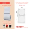 NIIMBOT B1/ B21/ B3S/ B4 50X50MM-50 TRANSPARENT   ROUND   LABELS