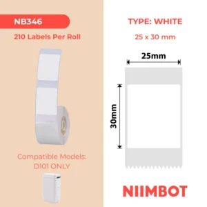 Niimbot D101 Only 25X30MM- 210 White Labels