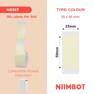 Niimbot D101 only 25X50MM-130 Lemon Yellow Labels