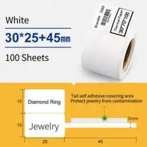Jewellery labels 25×30+45mm Niimbot -100 pcs White.