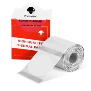 Phomemo XY4040-180TT Transparent Round Labels | 40x40mm Clear Circle Thermal Stickers