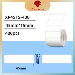 Phomemo XP4515-400 White Rectangle Labels