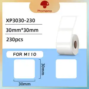 Phomemo XP3030-230 White Square Labels | 30x30mm Square Thermal Stickers