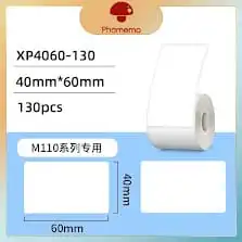 Phomemo XO4060-130 White Rectangle Thermal Labels | 40x60mm Multi-Purpose Stickers