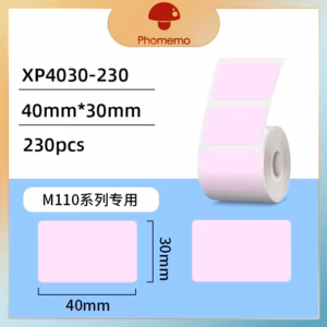 Phomemo XP4030-230 Pink Rectangle Color Labels