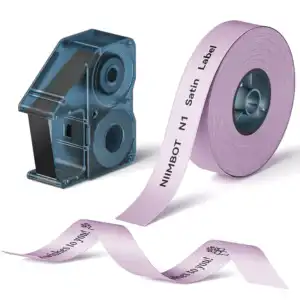 Niimbot N1 Satin Ribbon 14MMX5.1M Black on  Purple
