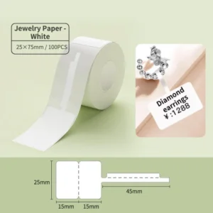 Jewellery labels 25×30+45mm Niimbot -100 pcs White.