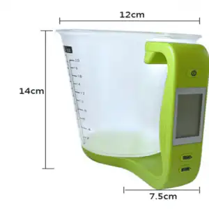 Digital Kitchen Plastic Cup Scale Cheap China ABS Material 1g Accuracy LCD Display