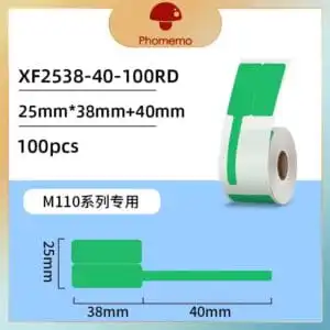 Phomemo XF2538-100GR Green F-Type Tags