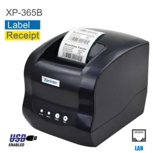 Xprinter XP-365B Black All-in-one 3 Inch Barcode Label Sticker Printer for Tags Ticket Printing Thermal Label Printe