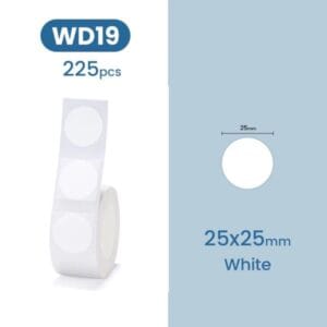 NIIMBOT Labels Stickers for D101 25 x 25mm-225 pcs  White  Round