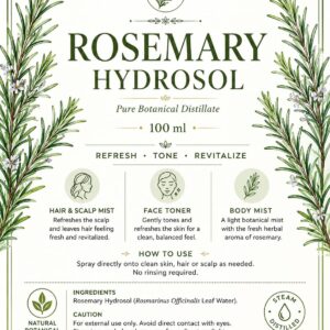 Alternative view of Rosemary Hydrosol 250ml – Natural Hair & Skin Care