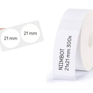 NIIMBOT B Series 21x21mm–300 Labels/Roll Round White Thermal Labels