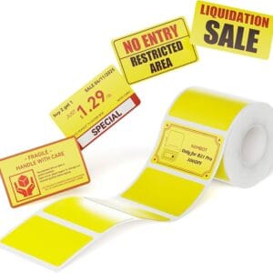 NIIMBOT B Series 40x60mm–125 Labels Yellow Paper Red Print Thermal Labels