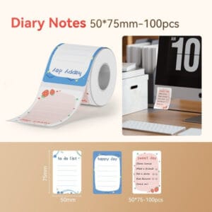 NIIMBOT T50x75mm– 100 Labels Diary Notes Thermal Labels for B Series