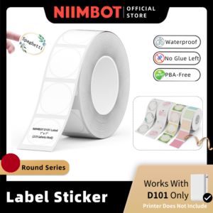NIIMBOT D 101 T25×25-225 Labels per Roll Round White Labels