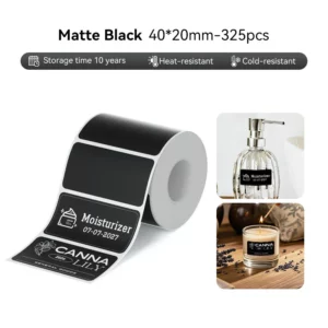 NIIMBOT M2H Matte Black Labels 40×20mm – 325 Labels per Roll - Image 3