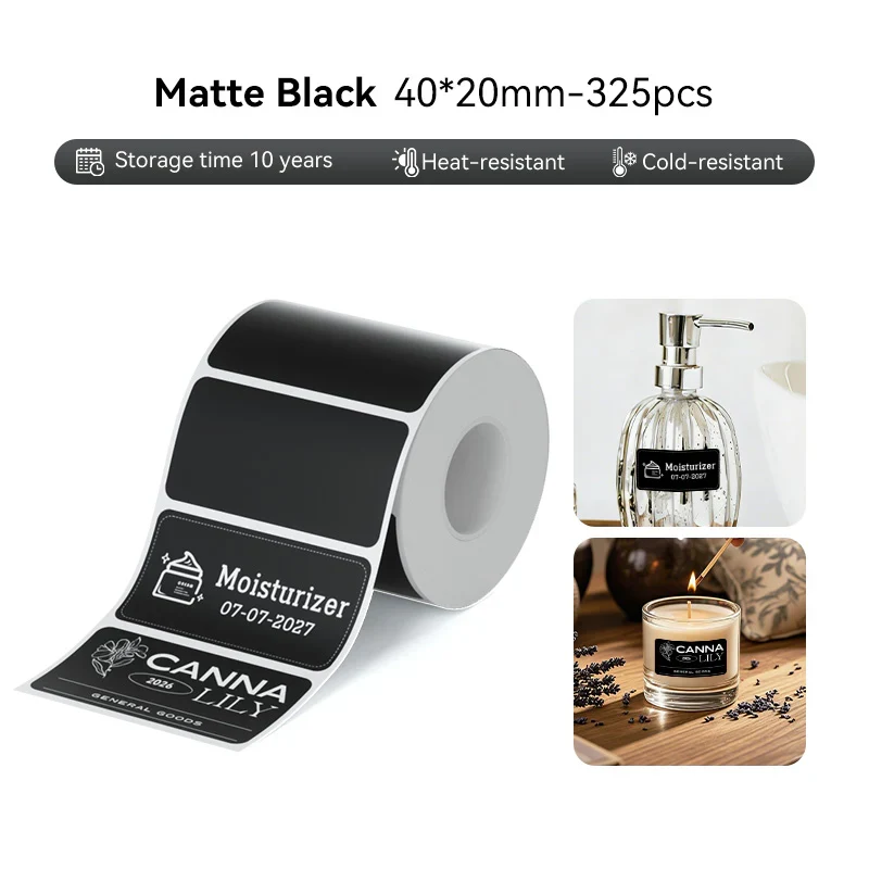 NIIMBOT M2H Matte Black Labels 40×20mm – 325 Labels per Roll - Image 3